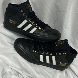 Adidas Snoop X Gonz Mens 9 Match Court Mid Leather Black White Gold